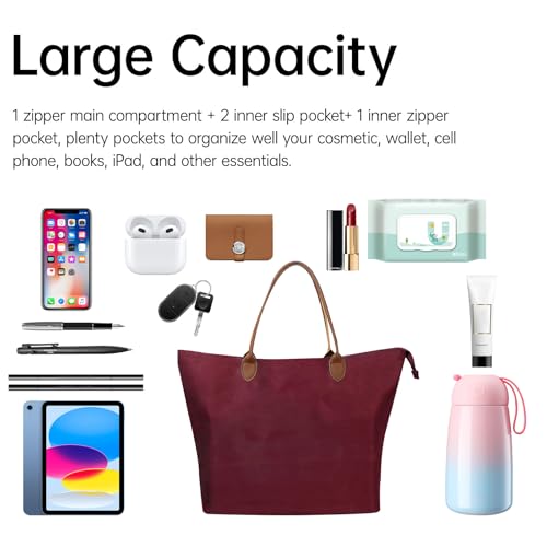 Bolso tote grande y ligero para mujer, elegante bolso hobo para fines de semana, viajes, compras y trabajo miniatura 6