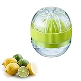 Westmark Kleine Zitruspresse mit Behälter und Deckel, Durchmesser: 7,2 cm, Fassungsvermögen: 100 ml, Kunststoff, Fresh and Fruity, Transparent/Grün, 30932280