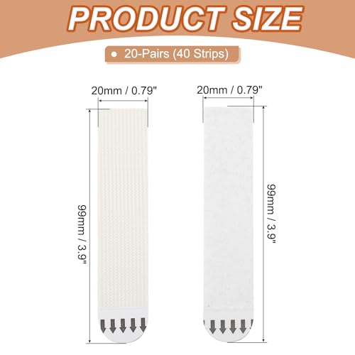 Image of PATIKIL 40-Pairs (80 Strips) Picture Hanging Strips, Heavy Duty Picture Hanging Strips Kit Removable Wall Hanging Strips Without Nails for Decorations, White 99 x 20mm