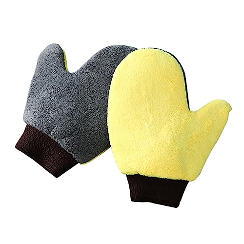 ULDIGI 珊瑚モールド洗車用手袋 傷きにくい設計 窓やボディの汚れ落としに 車内清掃や家用ほこり取りも可能