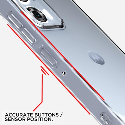 Image of Amazon Basics Back Cover for Motorola Moto Edge 50 Fusion 5G / Motorola Moto G96 5G PC + TPU Clear Transparent Raised Edges Shockproof Protective Phone Bumper Case(Transparent)