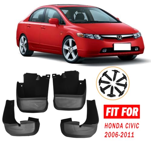 Image of Mud Flaps Mud Guards Fit for 2006-2011 Honda Civic, Front & Rear Mud Splash Guards Accessories - 4 Pc, Black