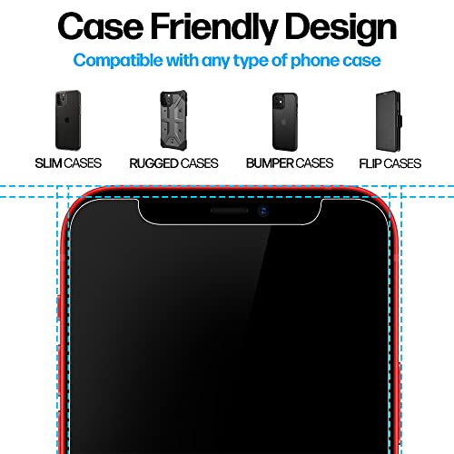 Image of Power Theory Designed for iPhone 12 /iPhone 12 Pro Screen Protector Tempered Glass [9H Hardness], Easy Install Kit, 99% HD Bubble Free Clear, Case Friendly, Anti-Scratch, 2 Pack