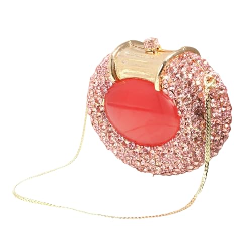 Image of UMREN Women Crystal Oval Shell Evening Purse Bags Luxury Rhinestone Clutch Unique Gems Handbag Bridal Wedding Shoulder Bag