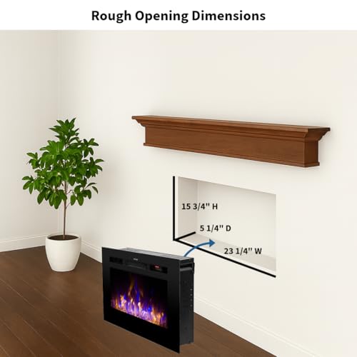 Image of Touchstone Smart Electric Fireplace-The Sideline 28 inch Wide-in Wall Recessed - 30 Realistic Ember Color /Flame Options - 1,300W Heater w /Thermostat - Log & Crystal Hearth Options - Alexa /WiFi Enabled