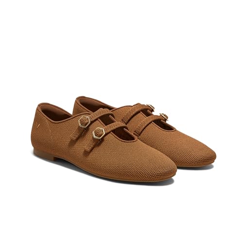 Image of VIVAIA Natalie Women's Mary Jane Flats with Twin Strap, Comfortable Round Toe Washable Ballet Flat Shoes, Soft Lightweight Breathable Dress Shoes for Daily Outfit