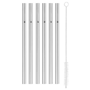 WMF Baric Metalen rietjesset, 7-delig, 6 rechte rietjes met reinigingsborstel, milieuvriendelijk, herbruikbaar, voor…