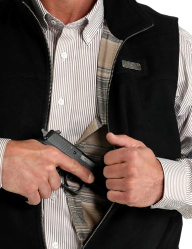 Cinch Men's Conceal Carry Wooly Black Vest2