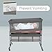 Bedside Crib Bedside Sleeper, Baby Bassinet with Mattress and Breathable Net, 6 Height Adjustable Baby Bed, Portable Travel Baby Crib, Baby Bedside Bassinet for New Born… (Grey)