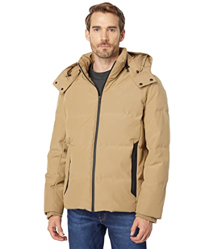 Image of Cole Haan Men's Short Down Parka With Hooded Down Coat