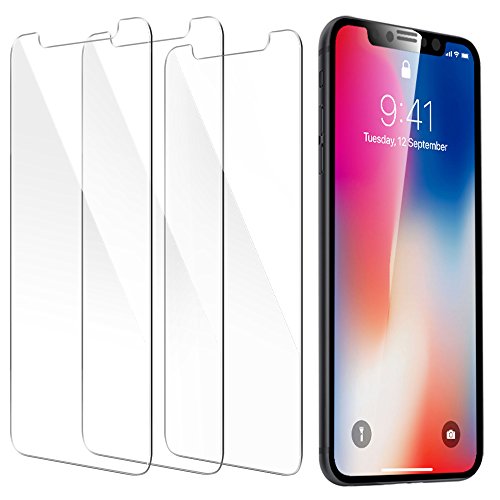 ESR [3-Pack Screen Protector for iPhone Xs/iPhone X, iPhone Xs/iPhone X Tempered Glass Screen Protector [Force Resistant Up to 22 Pounds] Case Friendly for iPhone 5.8 inch(2017&2018 Release)