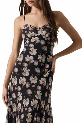 ASTR The Label Women's Maeryn Dress, Black Floral, M