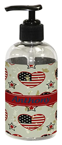 RNK Shops Personalized Americana Plastic Soap/Lotion Dispenser (8 oz - Small - Black)