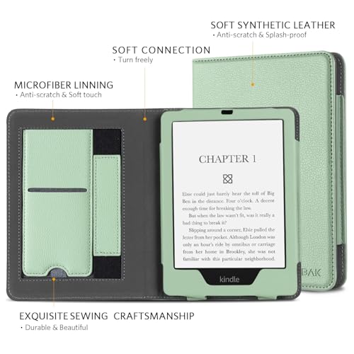 Image of CoBak Case for Ereader - Durable PU Leather Cover with Auto Sleep Wake, Card Slot, Hand Strap Feature - Fits Kindle Paperwhite 11th Generation 6.8 inch Signature Edition 2021 Released