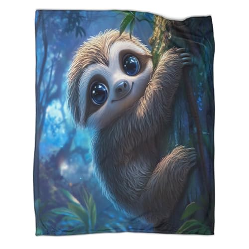 Faultierbaby 3D-gedruckte Decke Anime-Figur Design-Tagesdecke Weiche Und Warme Mikrofaserbettwäsche Sofabettwäsche 70x80inch(180x200cm)