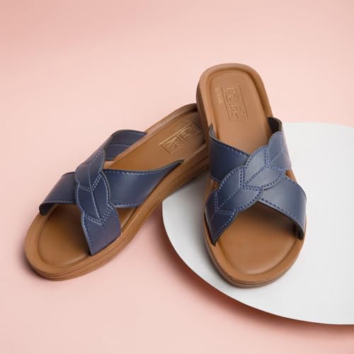 Image of BELLA Women Fashion Flat Slip On Black Sandal | Durable | Stylish | Comfortable | Slip Resistant | Lightweight and Breathable