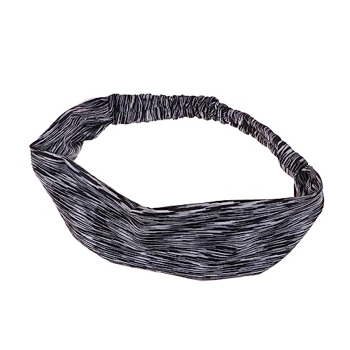 2Pcs Elastic Headband with Buttons Breathable Fitness Hair Band for Yoga Running Comfortable Ear Protection Mask Hairband Black