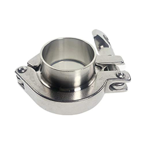 Części sanitarne, SS304 Sanitarny kołnierz rurowy spawany z tuleją zaciskową Triclamp z uszczelką PTFE lub silikonową 19-159 mm(3pcs 38mm)