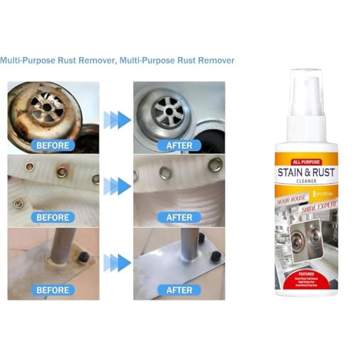 Image of Multipurpose Stain & Rust Remover Spray for Iron, Steel, Metal, Rust Stains Cleaning for Kitchen, Bathroom, Household Cleaner to Loosen Stuck & Rust Parts (200ml, Pack of 1)