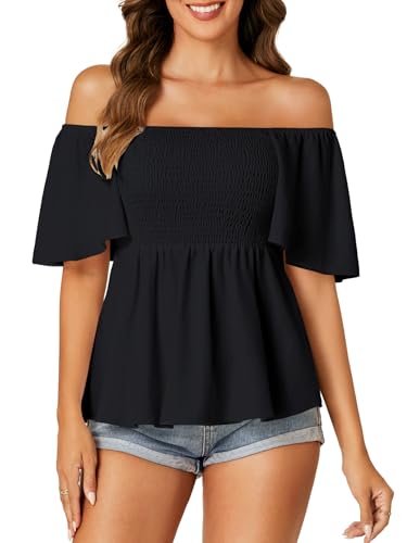 Image of LYANER Women's Square Neck Cute Peplum Top