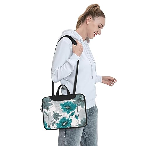 Housse PC portable fleurie bleu sarcelle pour protéger votre ordinateur - 7
