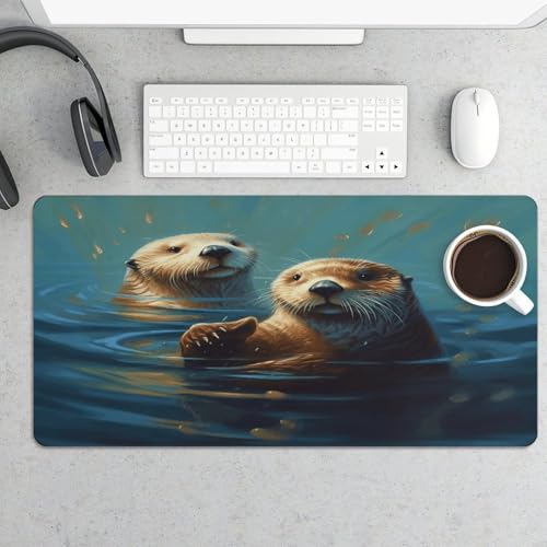 Sea Otters Painting Pad de Escritorio Antideslizante Grande miniatura 5