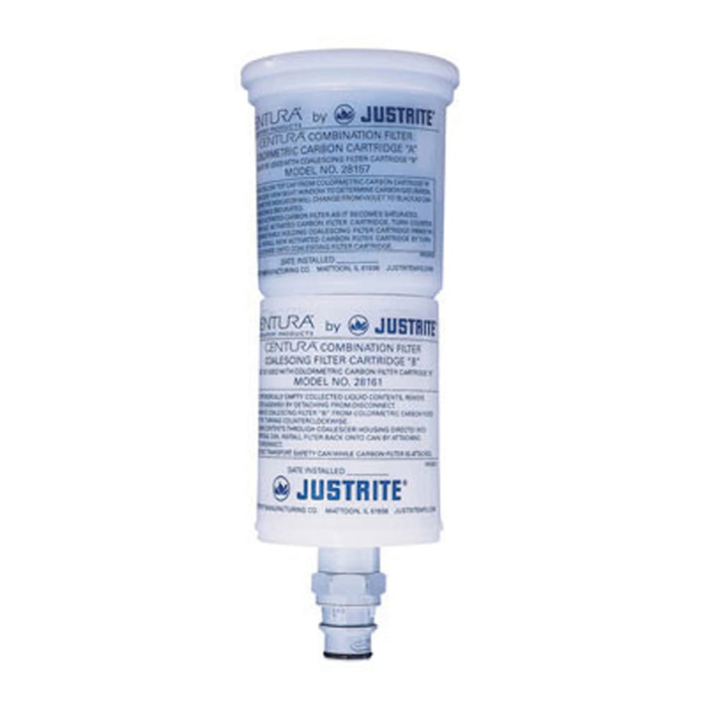 Justrite 28161 Centura Combo Coalescing/Carbon Filter with Polypropylene Disconnect