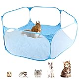 Amplia gama de usos: El Corral para perros pequeños es adecuado para hámsters, chinchillas, cobayas, hurones, ardillas, conejos y muchas otras mascotas pequeñas, liberándolas de los confines de sus pequeñas jaulas y dejando suficiente espacio para moverse libremente. (Advertencia: este es un recinto para jugar y hacer ejercicio, no una jaula, no deje a su mascota sola o puede salirse)