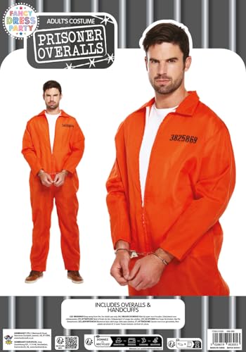 Prisoner Fancy Dress Costume (Orange)