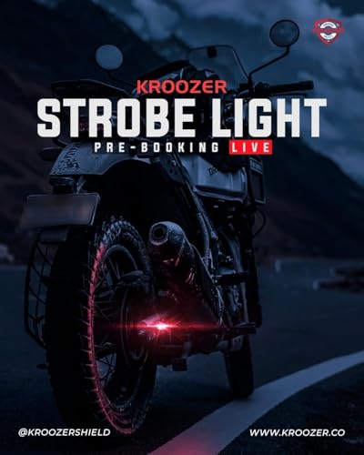 Image of Kroozer V7 Bike 20 Modes Strobe Lights, with Brake Mode, Red Color, one Pair, Bike Touring Accessories, Red Safety Light