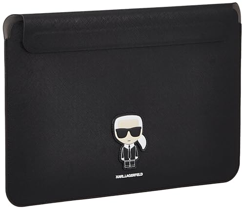 Housse Karl Lagerfeld Saffiano Ikonik Karl Noir pour PC portable 13/14 pouces