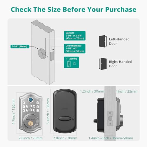 Image of AkaGear DS10 Pro Fingerprint Keyless Entry Door Lock with Lever Handle Set