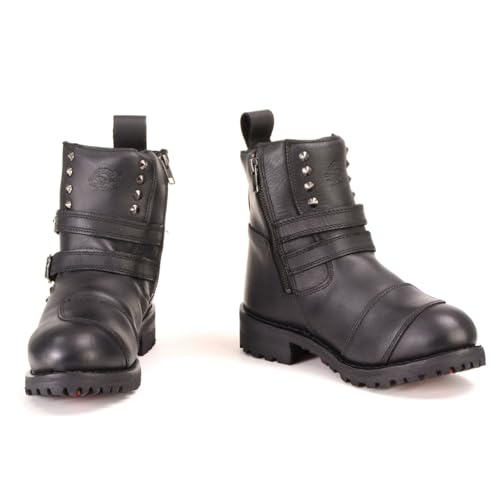 Image of Milwaukee Leather Premium Black Leather Motorcycle Riding Boots for Women Collection MBL - 10