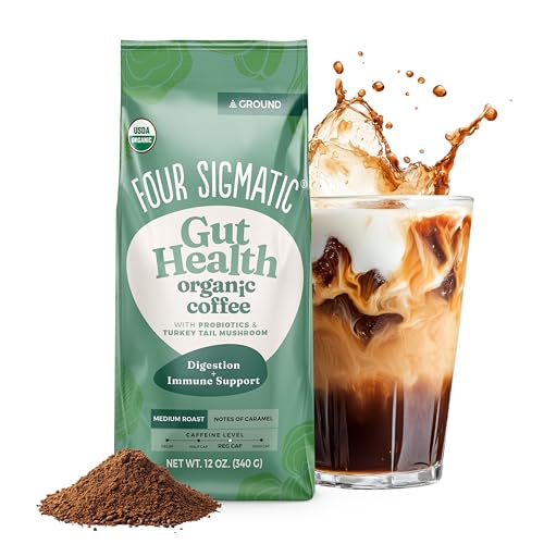 Four Sigmatic Gut Health Organic Ground Coffee | Medium Roast,