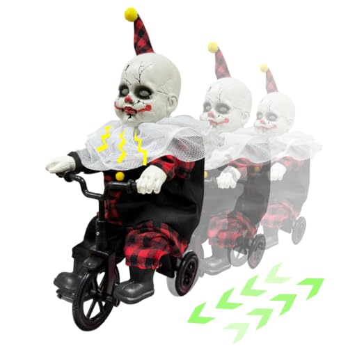 The 15 Best Animatronic Phantoms That Will Haunt Your Dreams (In a Good Way) 9 Halloween Animatronic 15.5” Clown Ride on Bicycle Moving Back and Forth