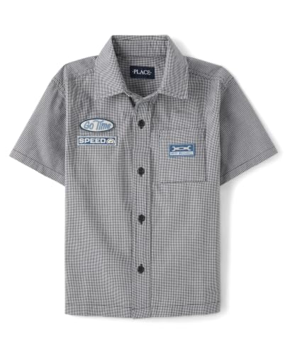 Image of The Children's Place Boys' Short Sleeve Poplin Button Down Shirt