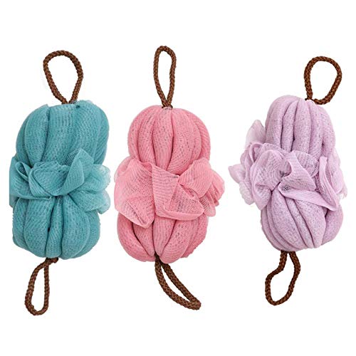 バスシャワースポンジ ヘチマとシャワースポンジ 3個パック ボディスクラバー 角質除去 入浴アクセサリー (fen-ka-lv)