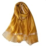 Fashion silk scarf classic imitation silk shawl with gold rim beaded Sunscreen Shawls Long Scarves (