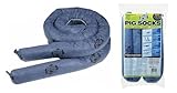 2 Pack New Pig 35700 3' x 42' Absorbent Sock Pads Moldable Blue/Grey Absorbs All Liquids, Perfect for Water Leaks