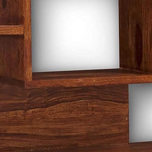 Image of HITHOS Solid Sheesham Wood Wall Mounted Book Shelf | Floating Wooden Wall Rack for Living Room, Office and Bathroom | Display Shelf for Home Decor (Honey Finish)