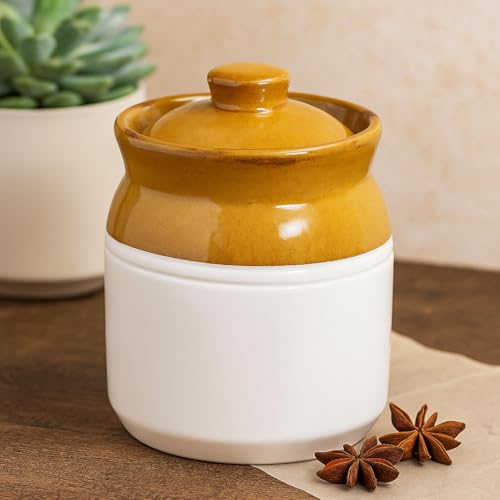 Image of Ceramic Multipurpose Jar - 1000 Ml, 1 Piece, White Espresso