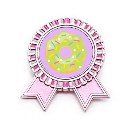 Broche dessert vert Sweet Food rose taille M en métal bijou fantaisie pour veste