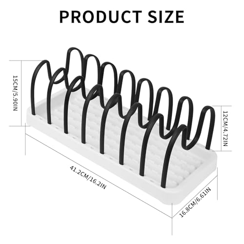 QJKEJI Cupboard Organiser - Pots and Pans Organiser, Baking Tray Storage, Cutting Board Racks, Saucepan Lid Holder for Kitchen Countertop Cabinet - Image 2