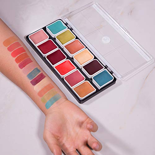 Narrative Cosmetics 12-Color Complexion Alcohol-Activated Palette, Professional Quick Drying Waterproof Sfx Makeup, Tattoo Cover #TOP3