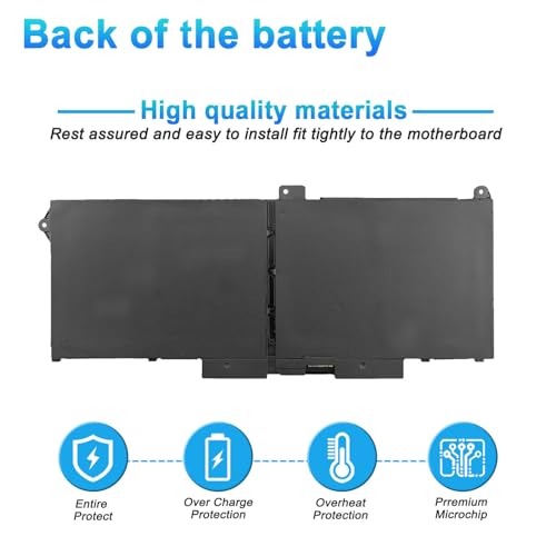 Image of 63Wh RJ40G Laptop Battery Replacement for Dell Latitude 14 5420 15 5520 / Precision 15 3560 Type P137G P137G001 P104F P104F001 P104F002 Series WY9DX M033W 01K2CF 075X16 0WK3F1 0M3KCN 005R42