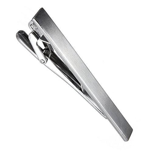 Embout Clip Topluck Men's formelle fine et lisse en acier inoxydable à fermoir barre à cravate pour homme (Argent)