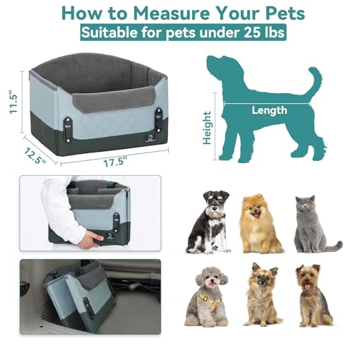 Image of A 4 Pet Dog Car Seats for Small Dogs, Under 25 lbs, Patent Buckles