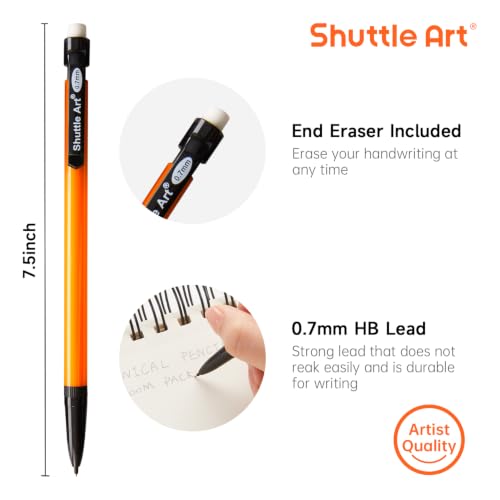 Image of Shuttle Art 480 Pack Mechanical Pencils Bulk, 0.7mm HB #2 Lead Pencils