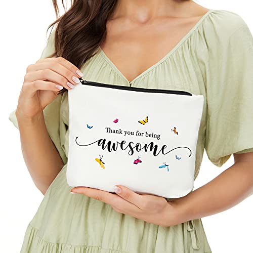 Thank You Gifts, Employee Appreciation Gifts, Inspirational Gifts for Women, Positive Inspirational Quotes Makeup Bag - Encouragement Gifts for Women, Girls, Teens, Daughter, Friend-Thank You Awesome3