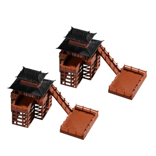 Toddmomy 2piezas Decoración Jardín Estatua Pagoda Mini-Adorno Pabellón Japonés Decoración Hogar Oficina